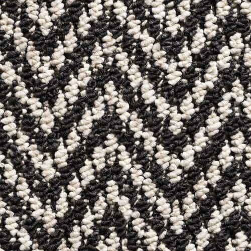 Black and white herringbone carpet for stair runners